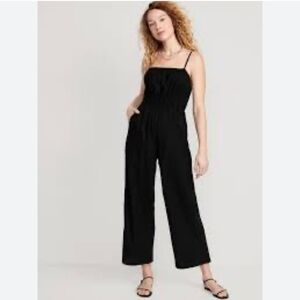 NWT Old Navy Petite Waist Defined Linen Blend Jumpsuit Sz LP